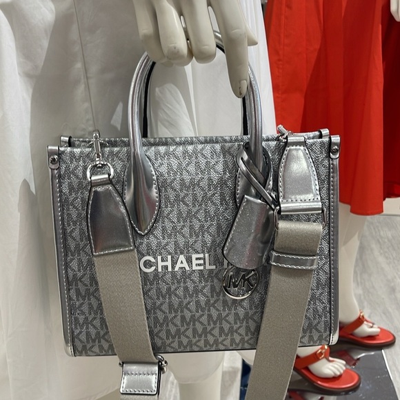 Michael Kors Mirella Small Metallic Signature Logo Crossbody Bag 
Silver 
NWT - Picture 16 of 16
